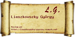 Lieszkovszky György névjegykártya