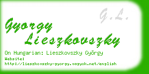 gyorgy lieszkovszky business card